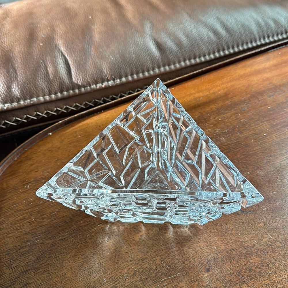 Vintage Tiffany &CO Rock Crystal Triangle Candy Dish